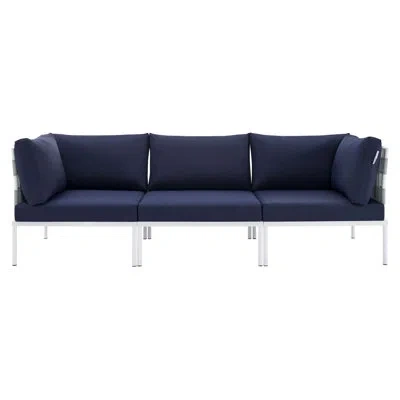 Modway Harmony Sunbrella Outdoor Patio Aluminum Sofa By  In Navy Sunbrella®