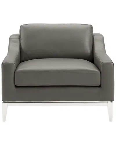 Modway Harness Leather Armchair In Gray
