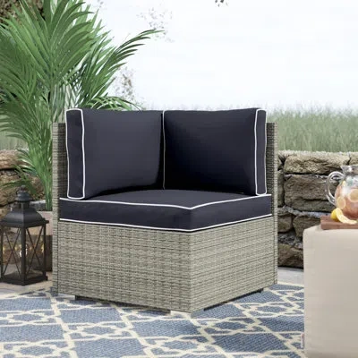 Modway Havenside Home Bocabec Fabric Outdoor Patio Corner In Navy