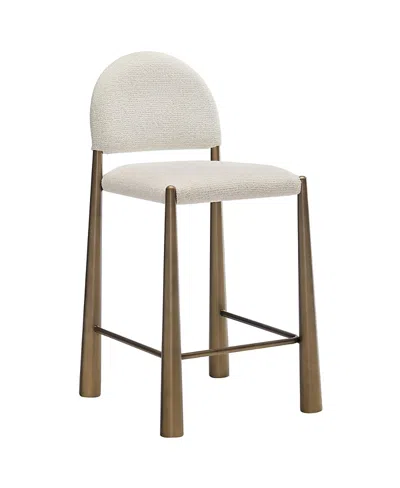 Modway Hayley Upholstered Fabric Counter Stool In White