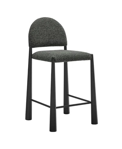 Modway Hayley Upholstered Fabric Counter Stool In Black