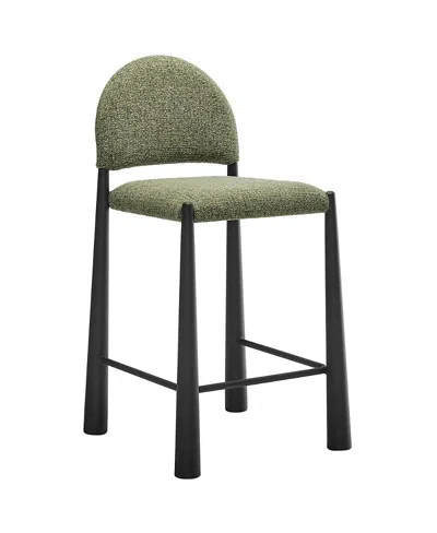 Modway Hayley Upholstered Fabric Counter Stool In Green