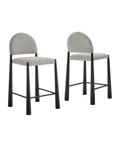 Modway Hayley Upholstered Fabric Counter Stools, Set Of 2 In Gray