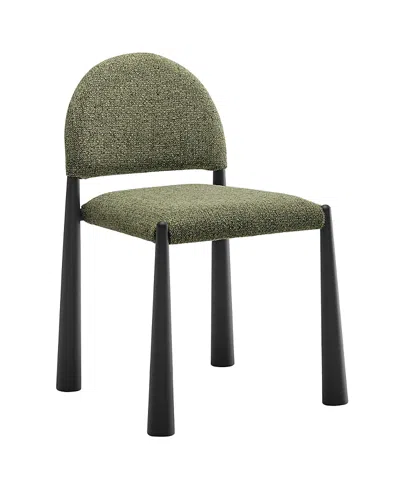 Modway Hayley Upholstered Fabric Dining Side Chair In Green