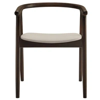 Modway Henry Vegan Leather And Wood Dining Chair In Stone