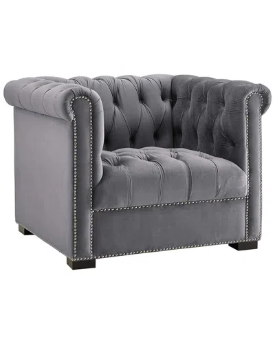 Modway Heritage Performance Velvet Armchair In Gray