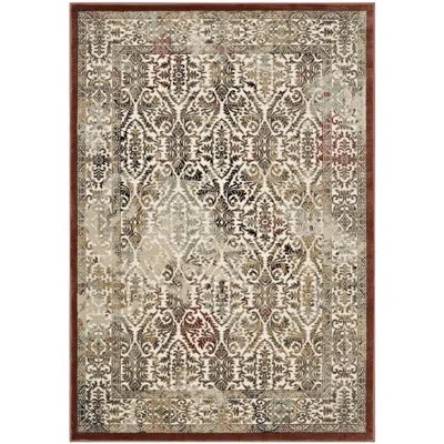 Modway Hester Ornate Turkish Vintage Area Rug In Tan And Walnut Brown In Tan;walnut Brown