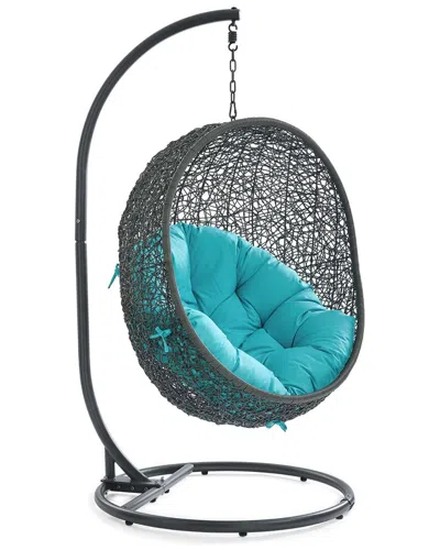 Modway Hide Outdoor Patio Swing Chair With Stand In Gray