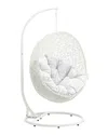Modway Hide Outdoor Patio Wicker Rattan Swing Chai In White