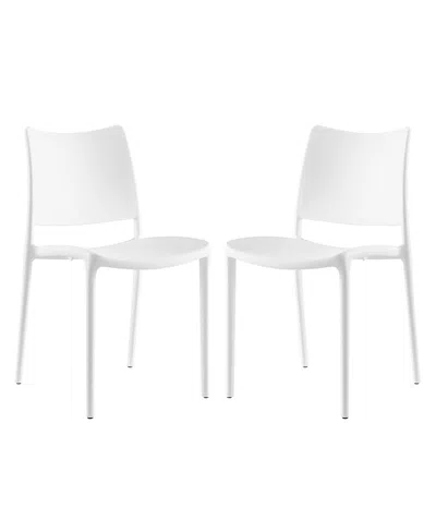 Modway Hipster Dining Side Chair, Set Of 2 In White