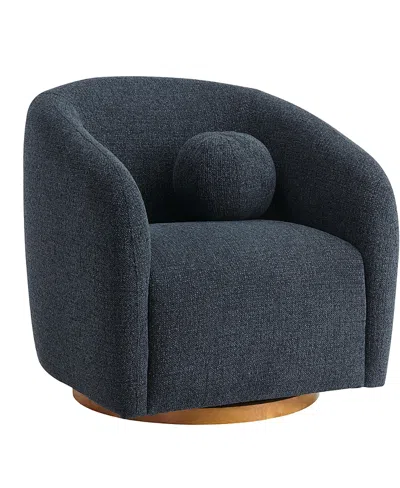 Modway Holland Swivel Chenille Fabric Armchair In Blue