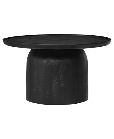 Modway Holloway 30 Round Wood Coffee Table In Black