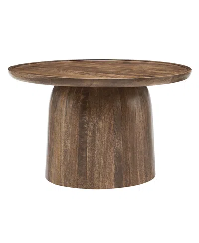 Modway Holloway 30 Round Wood Coffee Table In Brown