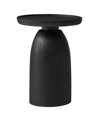 Modway Holloway Round Wood Side Table In Black