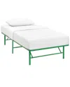 Modway Horizon Stainless Steel Bed Frame In Green