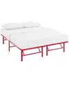 Modway Horizon Stainless Steel Bed Frame In Red