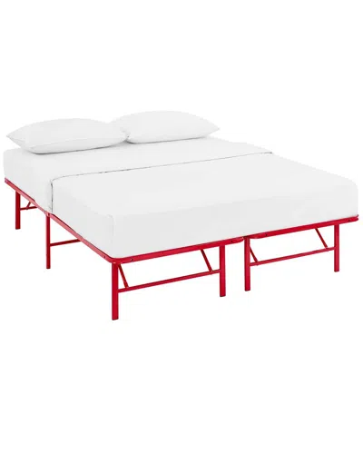 Modway Horizon Stainless Steel Bed Frame In Red