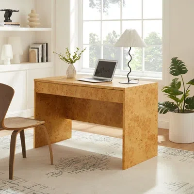 Modway Hudson 2-drawer Burl Wood Desk In Brown