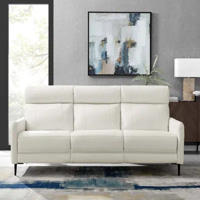 Modway Huxley Leather Sofa In White Leather Match