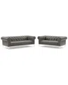 Modway Idyll Tufted Upholstered Leather Sofa & Loveseat