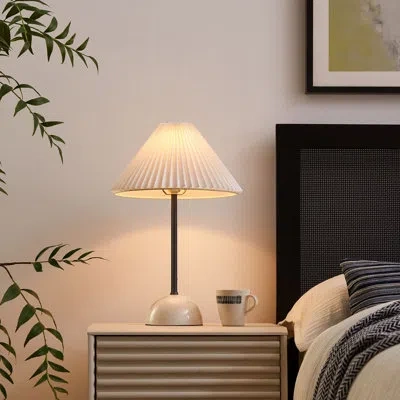Modway Illusion Marble Dome Table Lamp In Black In Black,white