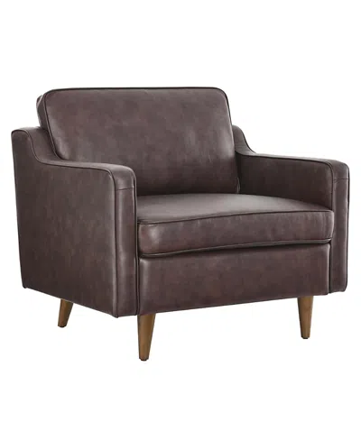 Modway Impart Genuine Leather Armchair In Brown