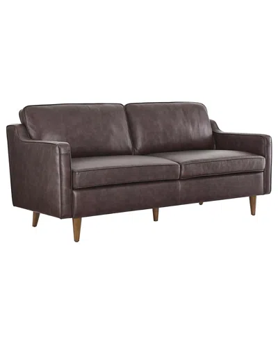 Modway Impart Genuine Leather Sofa In Brown