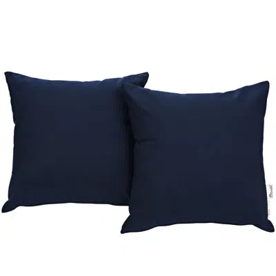 Modway Invite Sunbrella Outdoor Patio Pillow (set Of 2) By  In Navy Blue