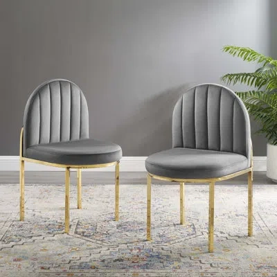 Modway Isla Dining Side Chair Performance Velvet In Gray