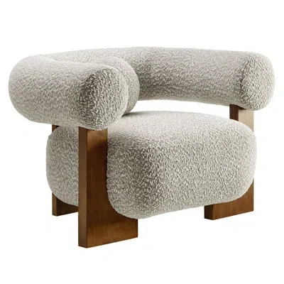 Modway Jace Boucle Accent Chair In River Rock