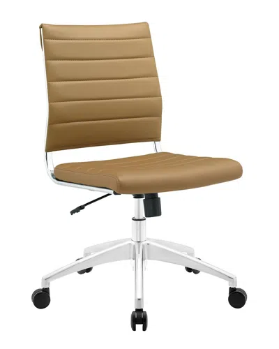 Modway Jive Armless Mid Back Office Chair In Brown