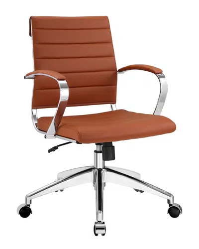 Modway Jive Mid Back Office Chair In Brown