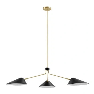 Modway Journey 3-light 14" Arm Pendant In Black