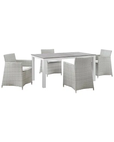 Modway Junction 5pc Outdoor Patio Wicker Rattan Dining Set In Multi