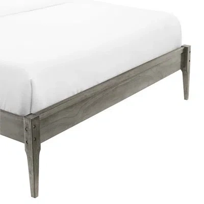 Modway June Wood Platform Bed Frame In Gray