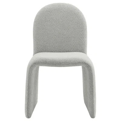 Modway Junia Boucle Upholstered Arch Armless Dining Chair In Dove Gray