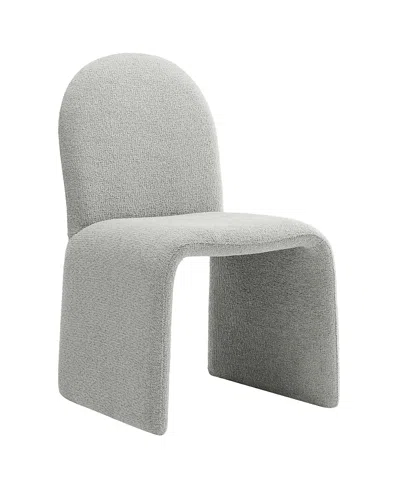 Modway Junia Boucle Upholstered Arch Armless Dining Chair In Gray