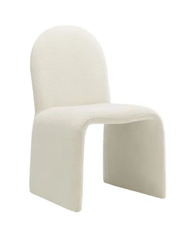 Modway Junia Boucle Upholstered Arch Armless Dining Chair In White