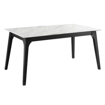Modway Juxtapose 63" Rectangular Performance Artificial Marble Dining Table By  In White