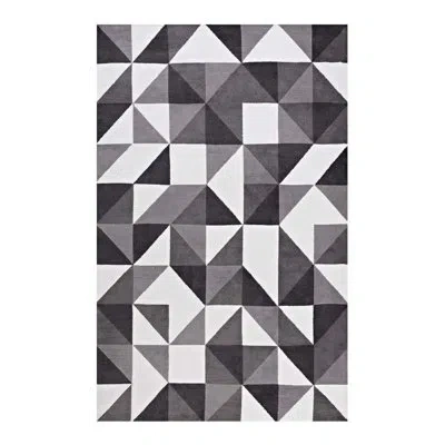 Modway Kahula Geometric Triangle Mosaic Area Rug In Black