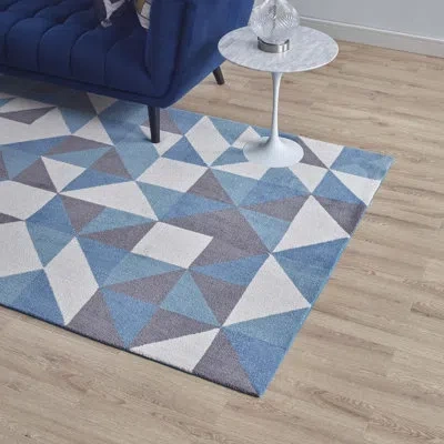 Modway Kahula Geometric Triangle Mosaic Area Rug In Blue
