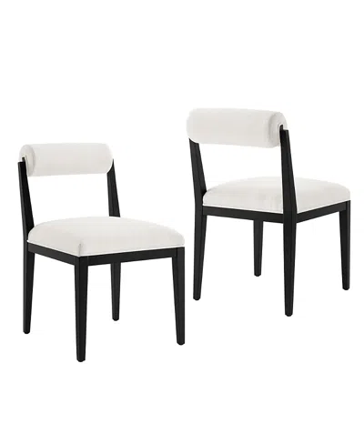 Modway Kai Fabric Dining Chair, Set Of 2 In White