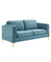 Modway Kaiya Performance Velvet Sofa In Blue