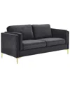 Modway Kaiya Performance Velvet Sofa In Grey