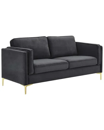 Modway Kaiya Performance Velvet Sofa In Grey