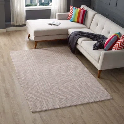 Modway Kaja Criss-cross Modern Area Rug In Ivory Cameo Rose And Light Blue