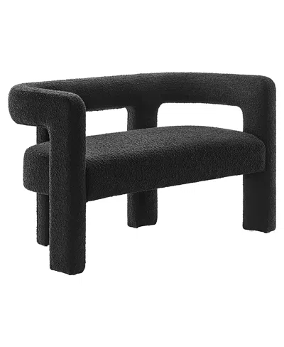Modway Kayla Boucle Upholstered Loveseat In Black