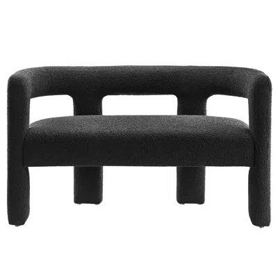 Modway Kayla Boucle Upholstered Loveseat In Black
