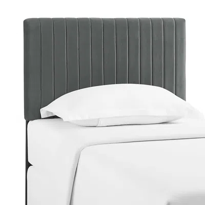 Modway Keira Performance Velvet Headboard, Twin In Gray