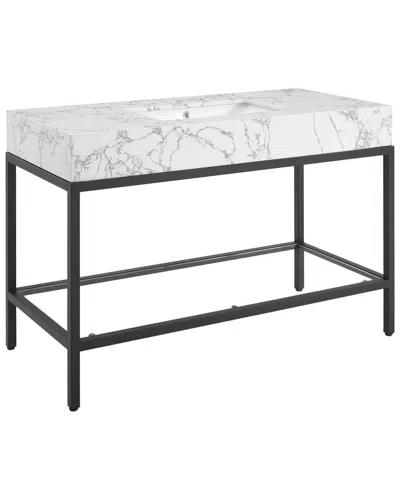 Modway Kingsley 50in Black Stainless Steel Bathroom Vanity In Multi
